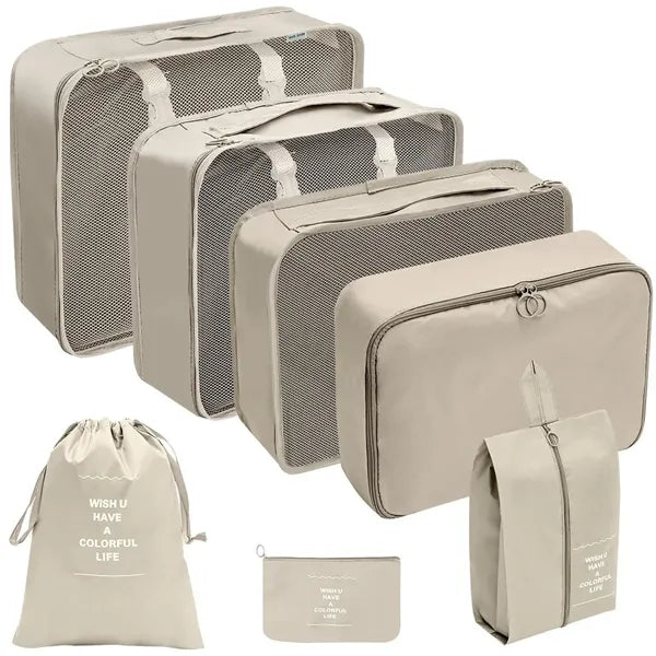 7 Set Packing Cubes Travel Luggage Organizer