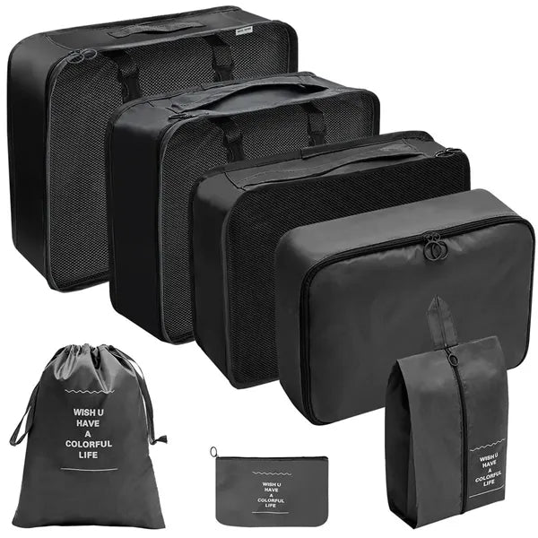 7 Set Packing Cubes Travel Luggage Organizer