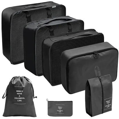 7 Set Packing Cubes Travel Luggage Organizer