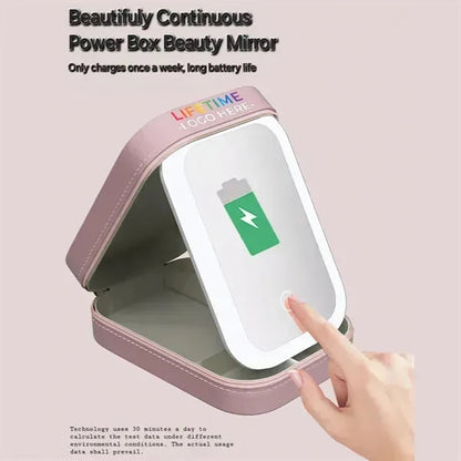 Travel Makeup Bag with LED Mirror