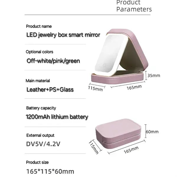 Travel Makeup Bag with LED Mirror