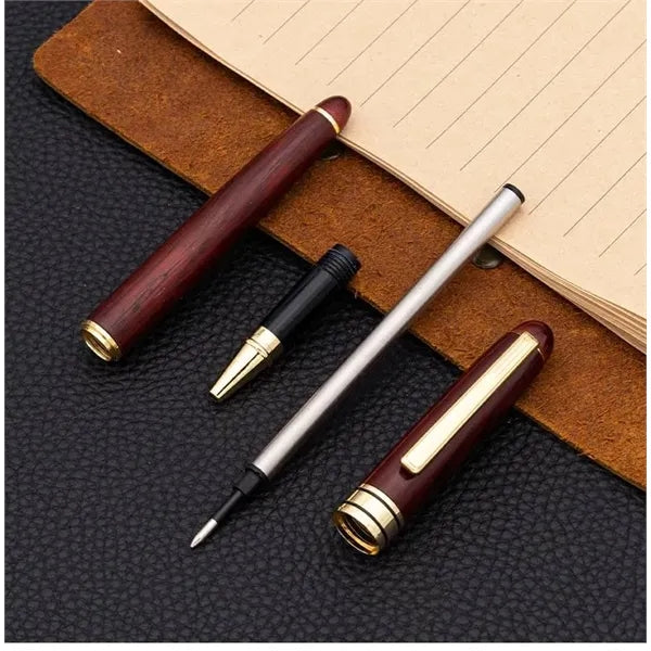 Red bamboo wooden box unisex jewel business signature pen