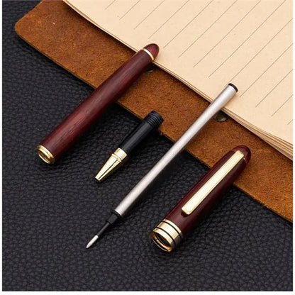 Red bamboo wooden box unisex jewel business signature pen