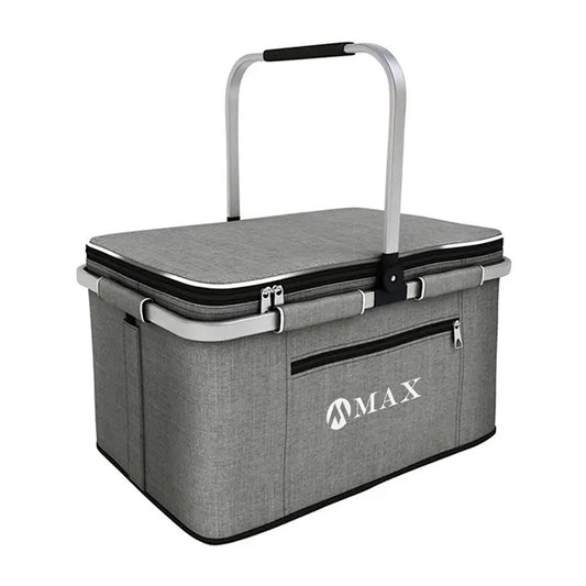 Large capacity waterproof insulated foldable picnic basket