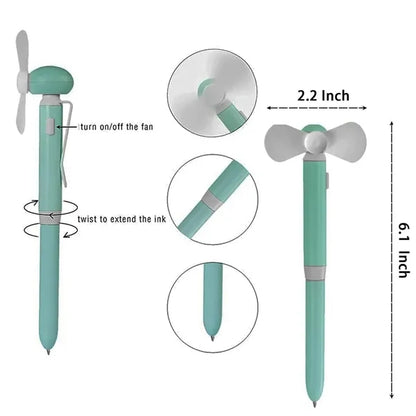 2 in-1 Creative Handheld Mini Fan With Ballpoint Pen