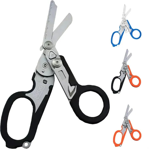 6 in 1 Stainless Steel Folding Scissors for Outdoor Survival