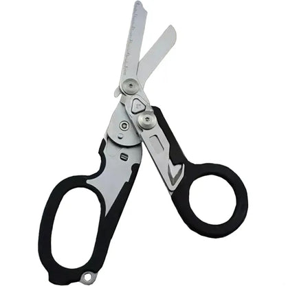 6 in 1 Stainless Steel Folding Scissors for Outdoor Survival
