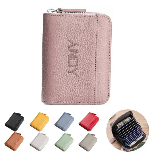 Multifunction Zippered Leather Organ Purse Coin Pouch