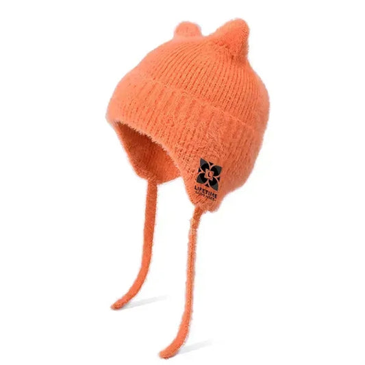 Knitted Cat Ear Winter Beanie for Kids