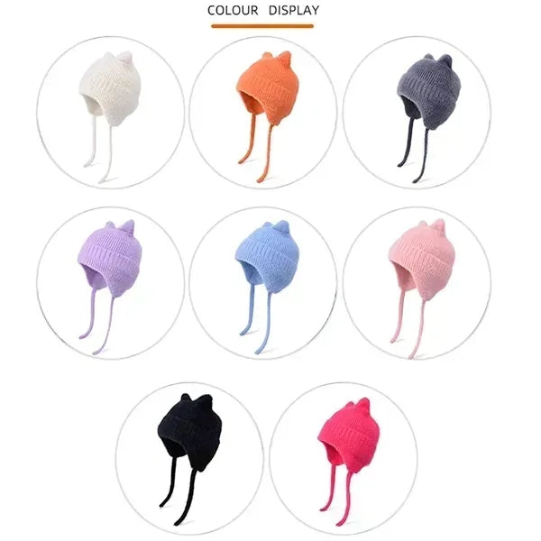 Knitted Cat Ear Winter Beanie for Kids