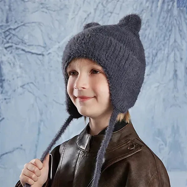 Knitted Cat Ear Winter Beanie for Kids