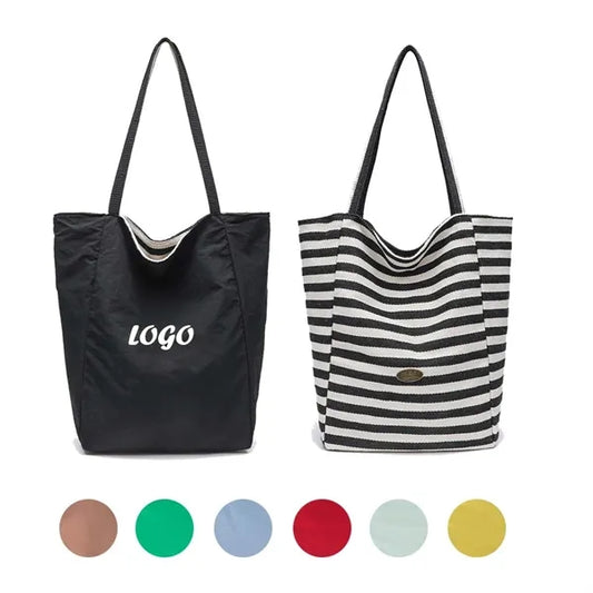 Striped Reversible Tote Bag