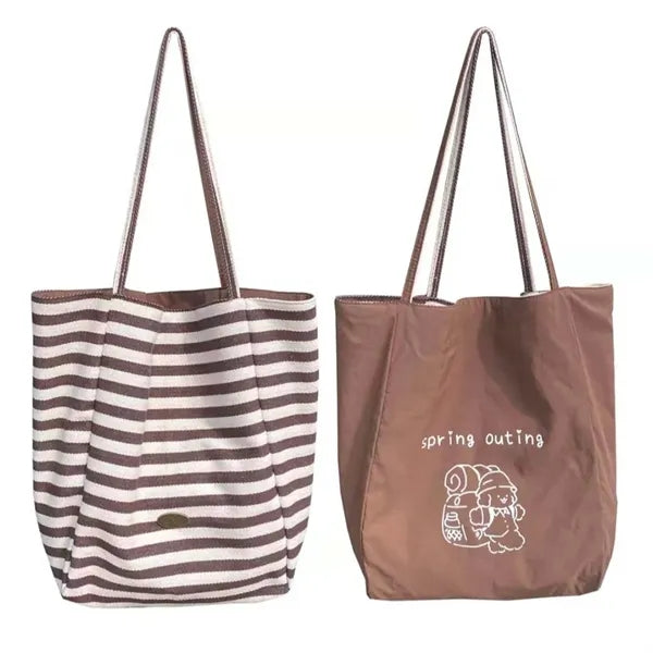 Striped Reversible Tote Bag
