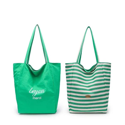 Striped Reversible Tote Bag