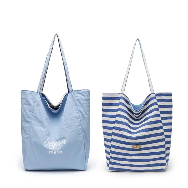 Striped Reversible Tote Bag