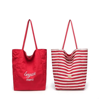 Striped Reversible Tote Bag