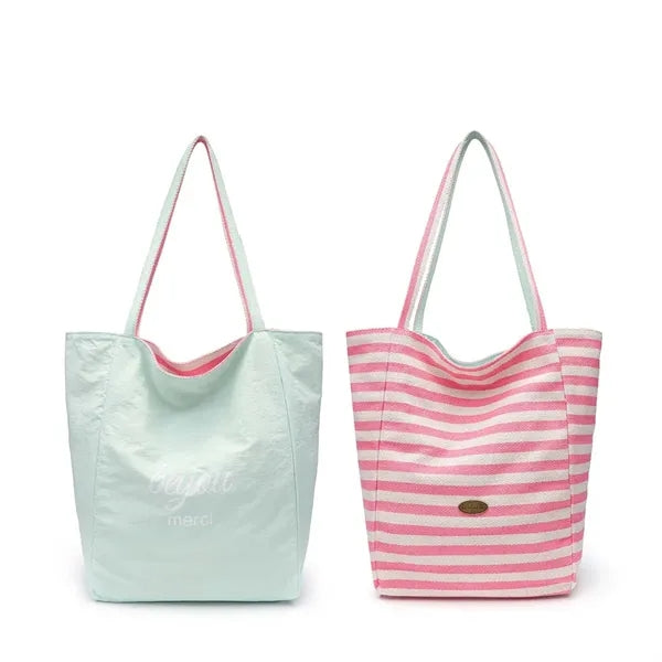 Striped Reversible Tote Bag