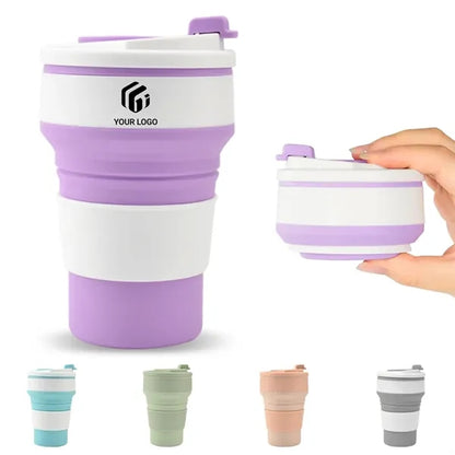 12oz collapsible silicone travel cup for camping hiking