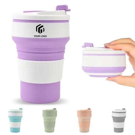 12oz collapsible silicone travel cup for camping hiking