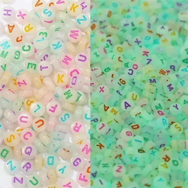 Glow in The Dark Acrylic Letter Beads