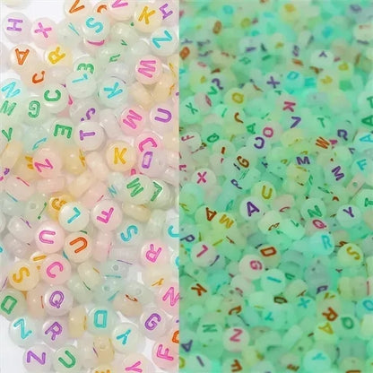 Glow in The Dark Acrylic Letter Beads