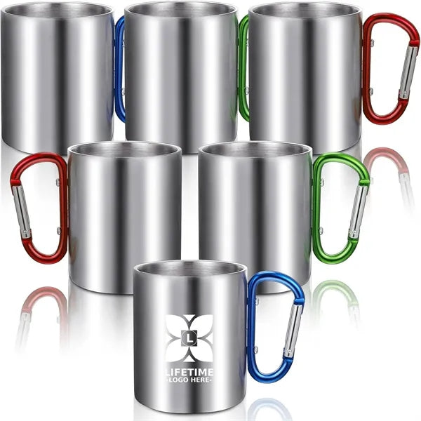 Double Wall Stainless Steel Camping Mug With Carabiner