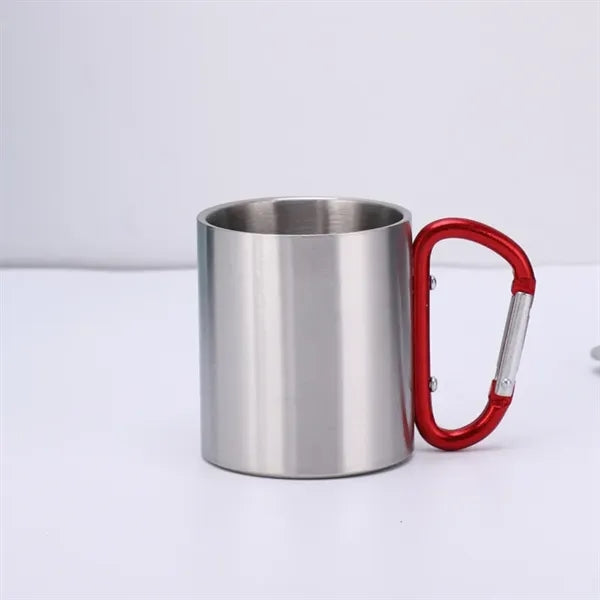 Double Wall Stainless Steel Camping Mug With Carabiner