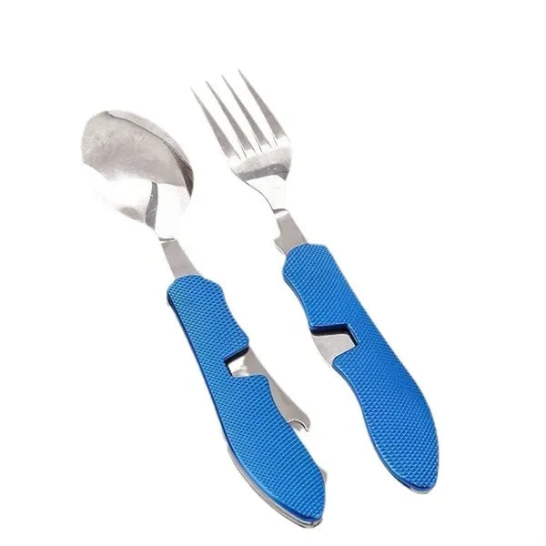 4-In-1 Camping Utensil Set Compact Travel Cutlery