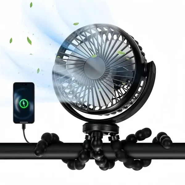 5000mAh Rechargeable Battery Powered Clip Fan