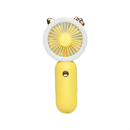 Portable USB rechargeable handheld fan with LED light