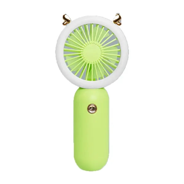 Portable USB rechargeable handheld fan with LED light