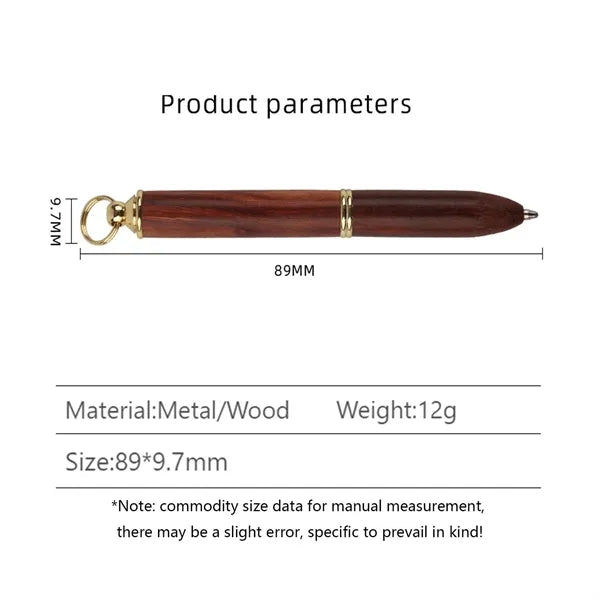 Portable wooden brass metal ballpoint pen
