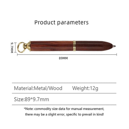 Portable wooden brass metal ballpoint pen