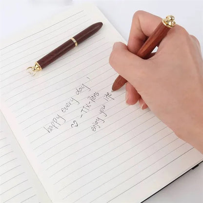 Portable wooden brass metal ballpoint pen