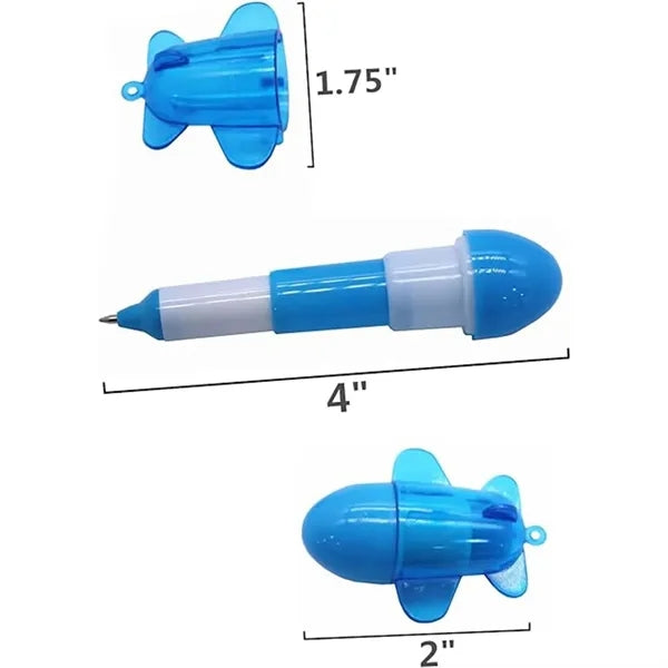 Cartoon telescopic color airplane plastic ballpoint pen