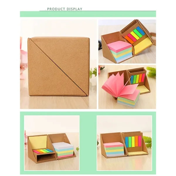 Desk Square Sticky Memo Note Cube Organizer