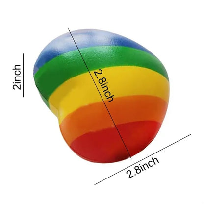 PU Rainbow Heart Stress Reliever Squeeze Ball