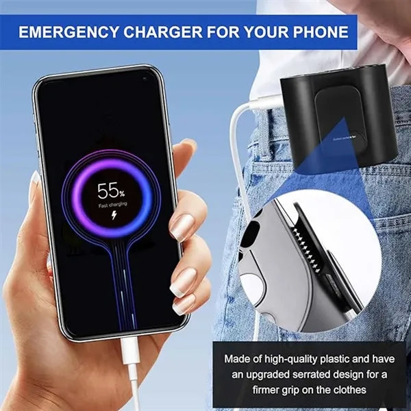 2-in-1 Mini Portable Waist Fan with Flashlight