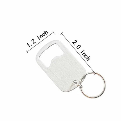 Stainless Steel Flat Beer Bottle Opener Keychain