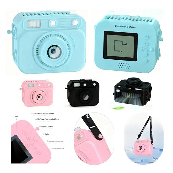 Multifunctional Waist Hanging Neck Fan Camera USB Charging