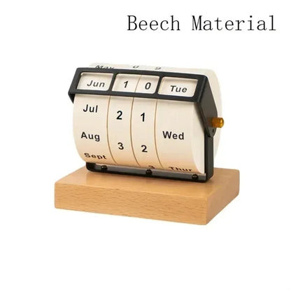 Rotating Perpetual Wooden Desk Calendar