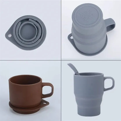 Silicone Foldable Cups W/ Straw