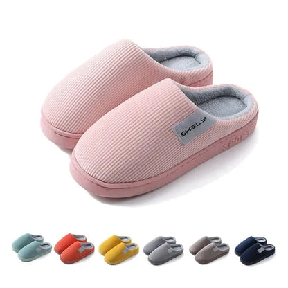 Solid-colored Plush Warm Slippers