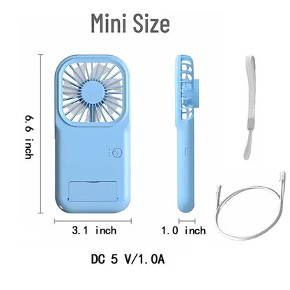 Portable Mini Battery Operated Phone Holder Handheld Fan