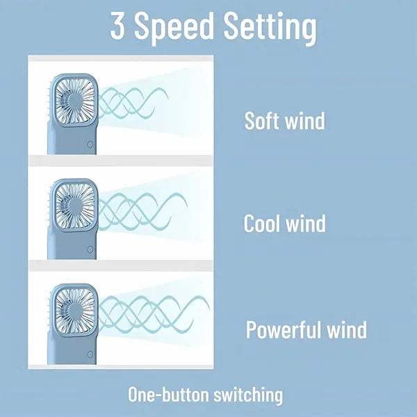 Portable Mini Battery Operated Phone Holder Handheld Fan
