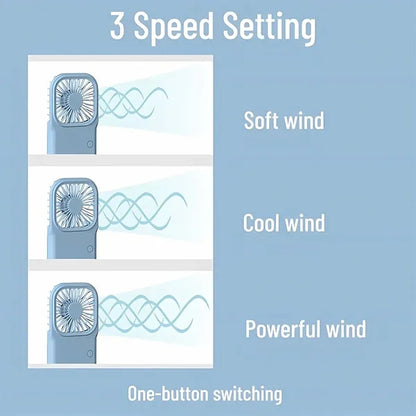 Portable Mini Battery Operated Phone Holder Handheld Fan