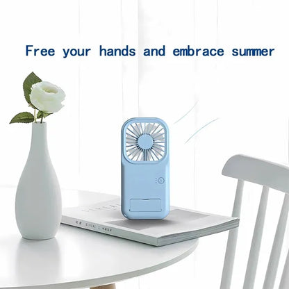Portable Mini Battery Operated Phone Holder Handheld Fan