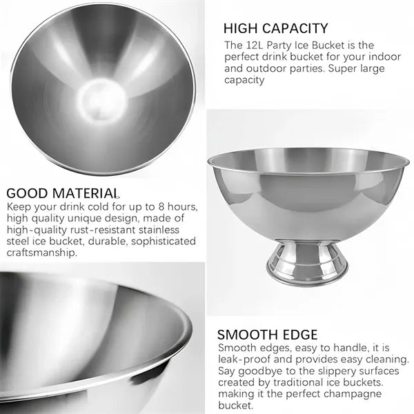 Stainless Steel Ice Bucket Bowl