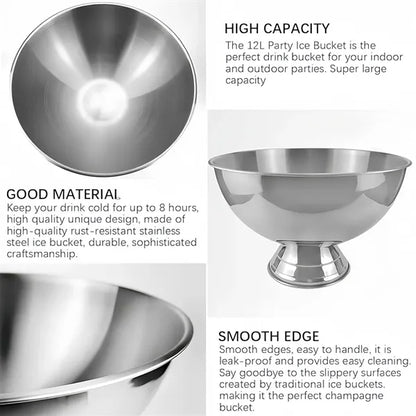 Stainless Steel Ice Bucket Bowl