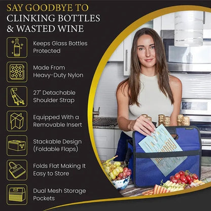Foldable Multiuse Bottle Carrier Tote Bag